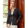 imageGRACE KARIN Sweater Blazers for Women Business Casual Long Sleeve Open Front Lapel Suit Jackets Work Blazer with PocketsDark Gray