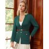 imageGRACE KARIN Sweater Blazers for Women Business Casual Long Sleeve Open Front Lapel Suit Jackets Work Blazer with PocketsGreen