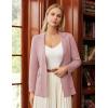 imageGRACE KARIN Sweater Blazers for Women Business Casual Long Sleeve Open Front Lapel Suit Jackets Work Blazer with PocketsPink