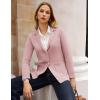 imageGRACE KARIN Sweater Blazers for Women Business Casual Long Sleeve Open Front Lapel Suit Jackets Work Blazer with PocketsPink