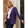 imageGRACE KARIN Sweater Blazers for Women Business Casual Long Sleeve Open Front Lapel Suit Jackets Work Blazer with PocketsPurple