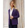 imageGRACE KARIN Sweater Blazers for Women Business Casual Long Sleeve Open Front Lapel Suit Jackets Work Blazer with PocketsPurple