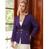imageGRACE KARIN Sweater Blazers for Women Business Casual Long Sleeve Open Front Lapel Suit Jackets Work Blazer with PocketsPurple
