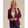 imageGRACE KARIN Sweater Blazers for Women Business Casual Long Sleeve Open Front Lapel Suit Jackets Work Blazer with PocketsWine Red