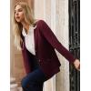 imageGRACE KARIN Sweater Blazers for Women Business Casual Long Sleeve Open Front Lapel Suit Jackets Work Blazer with PocketsWine Red
