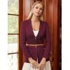 imageGRACE KARIN Sweater Blazers for Women Business Casual Long Sleeve Open Front Lapel Suit Jackets Work Blazer with PocketsWine Red