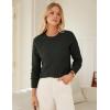 imageGRACE KARIN Women Fall Long Sleeve Crew Neck Sweaters 2025 Fashion Knit Trendy Pullover Top Cable Stretchy Winter ClothesArmy Green