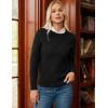 imageGRACE KARIN Women Fall Long Sleeve Crew Neck Sweaters 2025 Fashion Knit Trendy Pullover Top Cable Stretchy Winter ClothesBlack