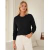 imageGRACE KARIN Women Fall Long Sleeve Crew Neck Sweaters 2025 Fashion Knit Trendy Pullover Top Cable Stretchy Winter ClothesBlack