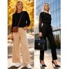 imageGRACE KARIN Women Fall Long Sleeve Crew Neck Sweaters 2025 Fashion Knit Trendy Pullover Top Cable Stretchy Winter ClothesBlack