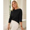 imageGRACE KARIN Women Fall Long Sleeve Crew Neck Sweaters 2025 Fashion Knit Trendy Pullover Top Cable Stretchy Winter ClothesBlack