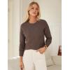 imageGRACE KARIN Women Fall Long Sleeve Crew Neck Sweaters 2025 Fashion Knit Trendy Pullover Top Cable Stretchy Winter ClothesCoffee