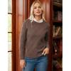 imageGRACE KARIN Women Fall Long Sleeve Crew Neck Sweaters 2025 Fashion Knit Trendy Pullover Top Cable Stretchy Winter ClothesCoffee