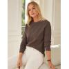 imageGRACE KARIN Women Fall Long Sleeve Crew Neck Sweaters 2025 Fashion Knit Trendy Pullover Top Cable Stretchy Winter ClothesCoffee