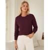 imageGRACE KARIN Women Fall Long Sleeve Crew Neck Sweaters 2025 Fashion Knit Trendy Pullover Top Cable Stretchy Winter ClothesWine