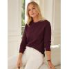 imageGRACE KARIN Women Fall Long Sleeve Crew Neck Sweaters 2025 Fashion Knit Trendy Pullover Top Cable Stretchy Winter ClothesWine