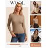 imageGRACE KARIN Womens 100 Merino Wool Base Layer Sweater Fall Knit Long Sleeve Pullover Top Casual Soft Slim Fit ShirtCamel
