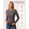 imageGRACE KARIN Womens 100 Merino Wool Base Layer Sweater Fall Knit Long Sleeve Pullover Top Casual Soft Slim Fit ShirtCoffee
