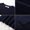 imageGRACE KARIN Womens 100 Merino Wool Base Layer Sweater Fall Knit Long Sleeve Pullover Top Casual Soft Slim Fit ShirtNavy Blue