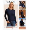 imageGRACE KARIN Womens 100 Merino Wool Base Layer Sweater Fall Knit Long Sleeve Pullover Top Casual Soft Slim Fit ShirtNavy Blue