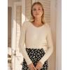 imageGRACE KARIN Womens Fall Wool Blend Sweater Tops Long Sleeve Ribbed Pullover 2025 Knitted Casual BlouseApricot
