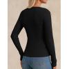 imageGRACE KARIN Womens Fall Wool Blend Sweater Tops Long Sleeve Ribbed Pullover 2025 Knitted Casual BlouseBlack