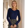 imageGRACE KARIN Womens Fall Wool Blend Sweater Tops Long Sleeve Ribbed Pullover 2025 Knitted Casual BlouseNavy Blue