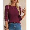 imageGRACE KARIN Womens Fall Wool Blend Sweater Tops Long Sleeve Ribbed Pullover 2025 Knitted Casual BlouseWine Red