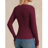 imageGRACE KARIN Womens Fall Wool Blend Sweater Tops Long Sleeve Ribbed Pullover 2025 Knitted Casual BlouseWine Red