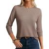 imageGRACE KARIN Cashmere Sweaters for Women Merino Wool Long Sleeve Sweater Casual Fall Crew Neck Sweater with Socks 2025Coffee