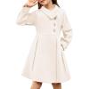 imageGRACE KARIN Girls Dress Coat Kids Wool Lapel Long Button Jackets Fall Winter Outerwear Peacoat with Pockets 512YWhite