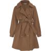 imageGRACE KARIN Girls Dress Coat Lapel Wool Blend Long Winter Jackets with Pockets Belt 614YDark Camel
