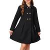 imageGRACE KARIN Girls Dress Coat Wool Peacoat with Lapel Pockets Winter Warm Long Jacket for Kids Size 614Black