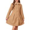 imageGRACE KARIN Girls Dress Coat Wool Peacoat with Lapel Pockets Winter Warm Long Jacket for Kids Size 614Khaki