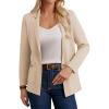 imageGRACE KARIN Sweater Blazers for Women Business Casual Long Sleeve Open Front Lapel Suit Jackets Work Blazer with PocketsApricot