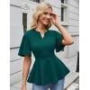 imageGRACE KARIN 2025 Womens Elegant V Neck Peplum Tops Short Bell Sleeve Chiffon Shirts Tops Blouse