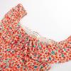 imageGRACE KARIN 2025 Womens Maxi Dresses Summer Off Shoulder Floral Dress Ruffle Split Beach Flowy Boho Wedding Guest DressOrange Flower