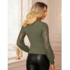 imageGRACE KARIN 2025 Womens Tops Wrap V Neck Shirt Lace Long Sleeve Blouses Dressy Casual Ruched Top Fall Fashion OutfitsArmy Green
