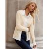 imageGRACE KARIN Cardigan Sweaters for Women Lightweight Long Sleeve Button up Sweater 2025 Color Block Jacket with PocketsApricot