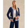imageGRACE KARIN Cardigan Sweaters for Women Lightweight Long Sleeve Button up Sweater 2025 Color Block Jacket with PocketsNavy Blue