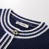 imageGRACE KARIN Cardigan Sweaters for Women Lightweight Long Sleeve Button up Sweater 2025 Color Block Jacket with PocketsNavy Blue