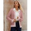 imageGRACE KARIN Cardigan Sweaters for Women Lightweight Long Sleeve Button up Sweater 2025 Color Block Jacket with PocketsPink