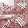 imageGRACE KARIN Cardigan Sweaters for Women Lightweight Long Sleeve Button up Sweater 2025 Color Block Jacket with PocketsPink