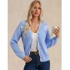 imageGRACE KARIN Flower Sweater Cardigan for Women Button Down Long Sleeve Cardigans Embroidered Open Front JacketBlue