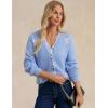 imageGRACE KARIN Flower Sweater Cardigan for Women Button Down Long Sleeve Cardigans Embroidered Open Front JacketBlue