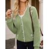 imageGRACE KARIN Flower Sweater Cardigan for Women Button Down Long Sleeve Cardigans Embroidered Open Front JacketGreen