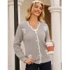 imageGRACE KARIN Flower Sweater Cardigan for Women Button Down Long Sleeve Cardigans Embroidered Open Front JacketLight Khaki