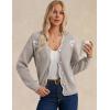 imageGRACE KARIN Flower Sweater Cardigan for Women Button Down Long Sleeve Cardigans Embroidered Open Front JacketLight Khaki