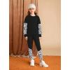 imageGRACE KARIN Girls Clothes Sweatshirt for Teen Girls Fashion Outfits Sweapants Leggings Tracksuit Clothing Set Size 514Black Zebra