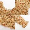 imageGRACE KARIN Girls Fall Dress Floral Long Sleeve Ruffle Square Neck Elastic Waist Tiered Layer Casual Dresses Size 512YRed Apricot